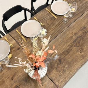 Egetræsbord med tillægsplader 210-310 cm.