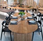 Oval plankebord med lamelben