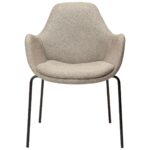 ZIMMER spisebordsstol med armlæn </br> Pebble earth bouclé fabric - Billede 6