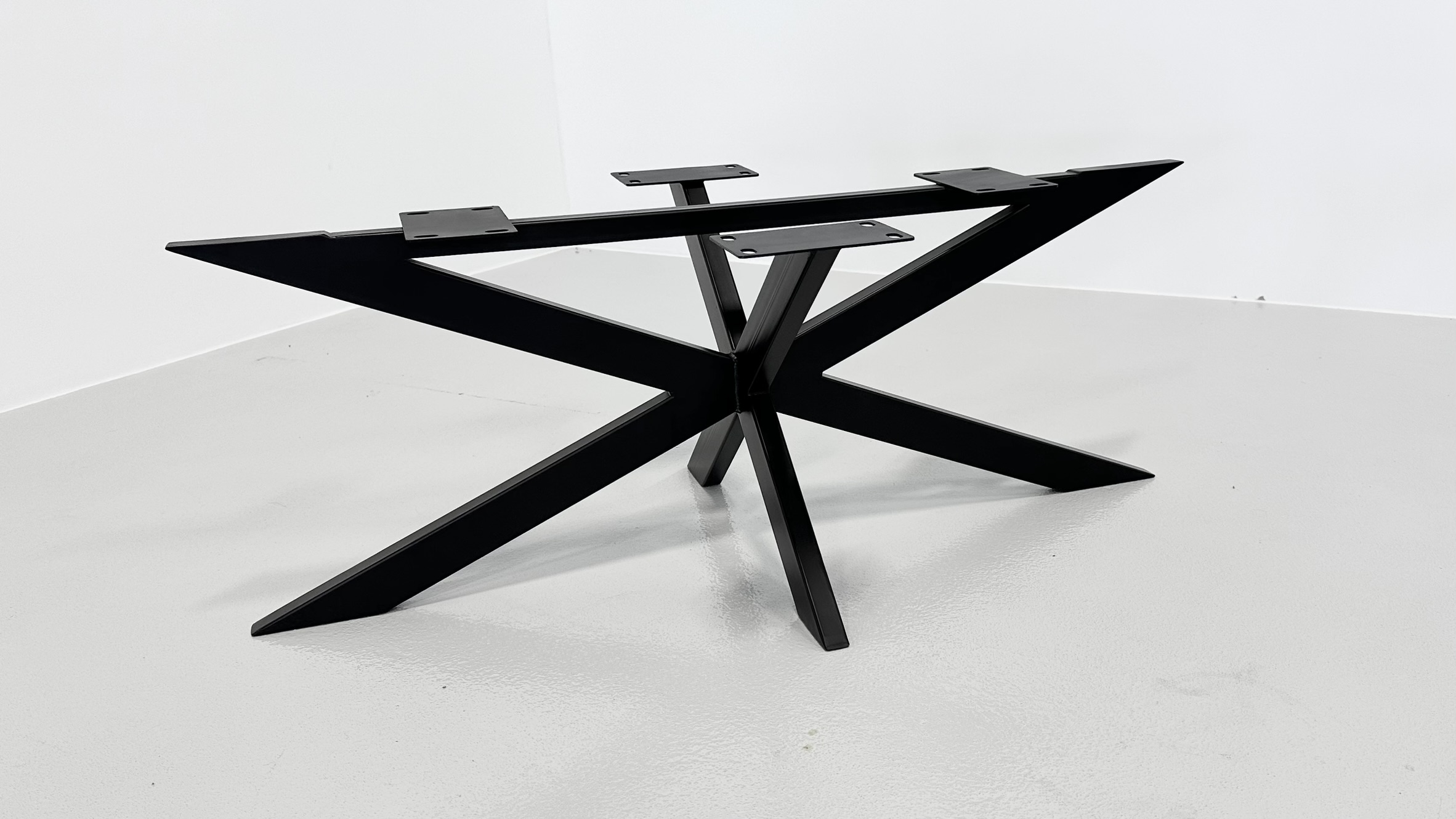 IMG_1650 Dobbelt X-Sofabordben - Fuldsvejst - Pulverlakeret sort - 44cm høj - Billede 1