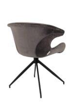 Grå velour spisebordsstol