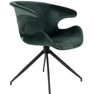 Mia-stol-grøn velour stol