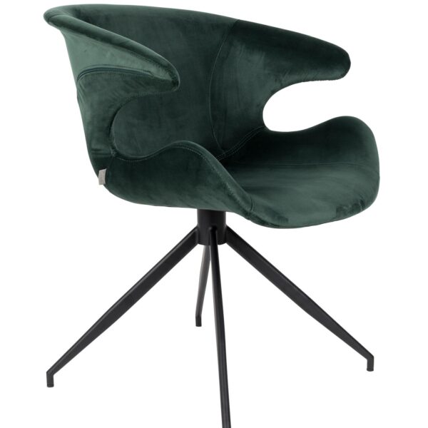 Mia-stol-grøn velour stol