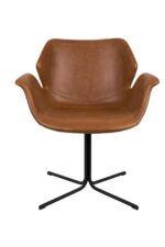 Brun læder spisebordsstol