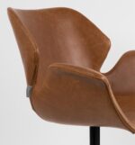 Brun læder spisebordsstol