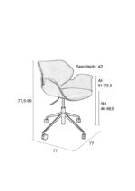 Kontor drejestol i læder - brun