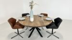 Rundt plankebord med tillægsplade