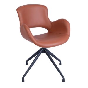 Drejestol i cognac læder