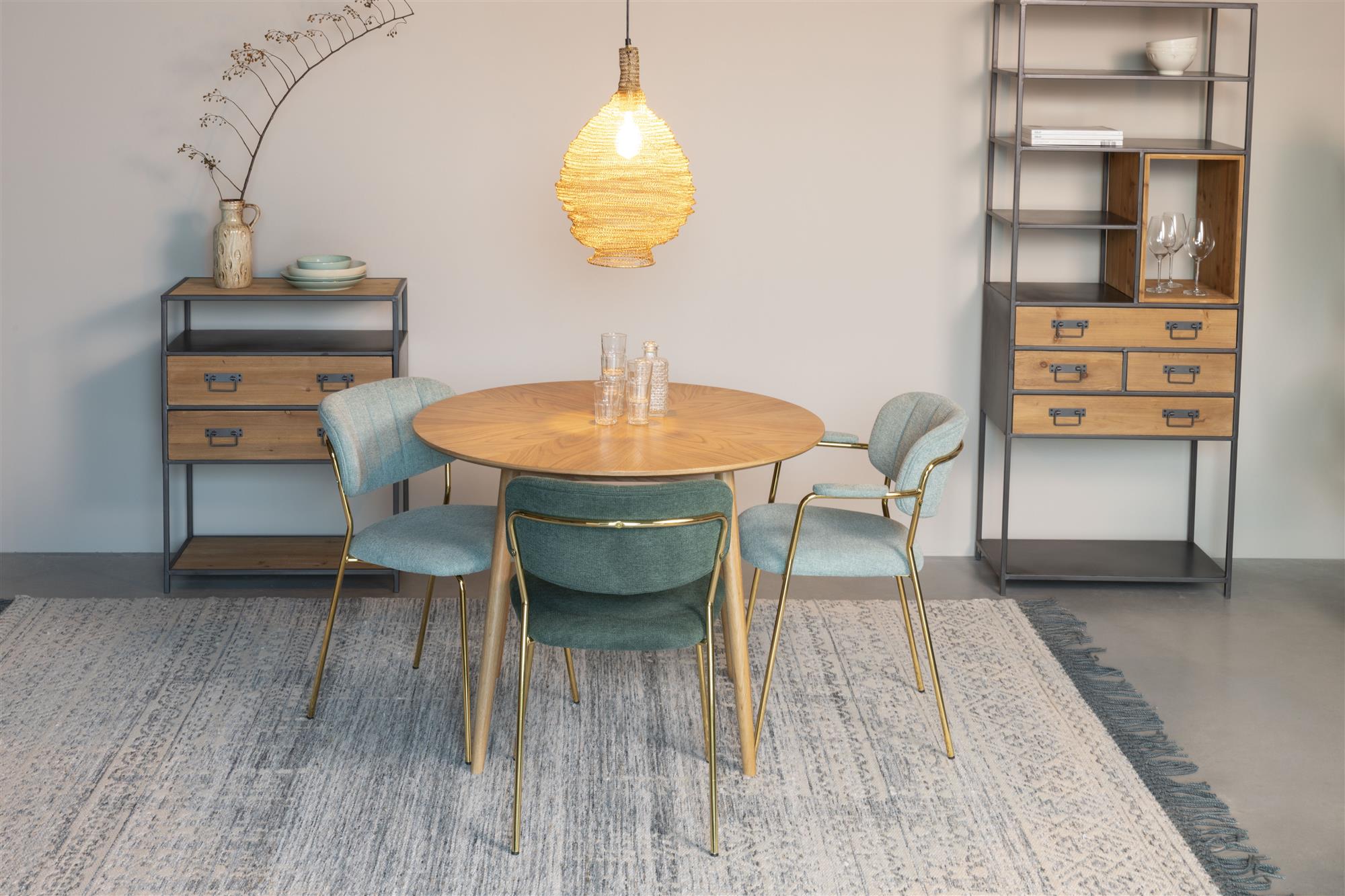 Lysblå spisebordsstol