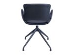 Sort læder stol med drejefunktion