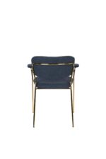 Spisebordsstol i messing look med armlæn