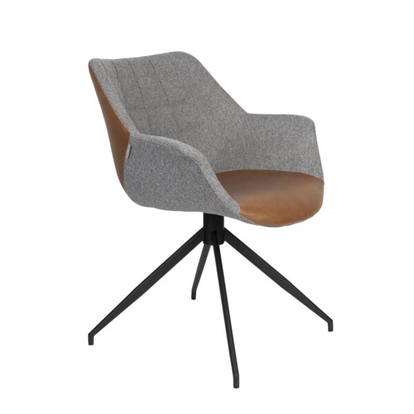 Spisebordsstol med drejefunktion i Vintage Brun