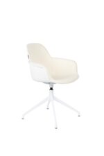 Hvid spisebordsstol med armlæn