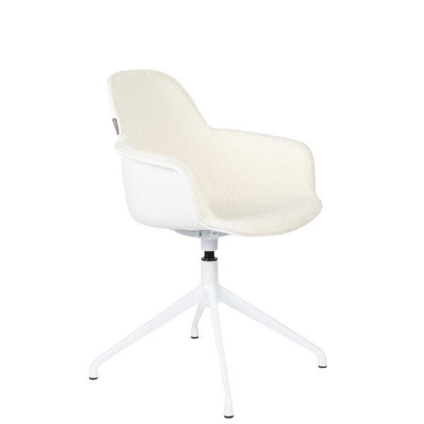 Hvid spisebordsstol med armlæn