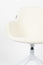 Hvid spisebordsstol med armlæn