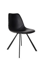 Sort læder spisebordsstol