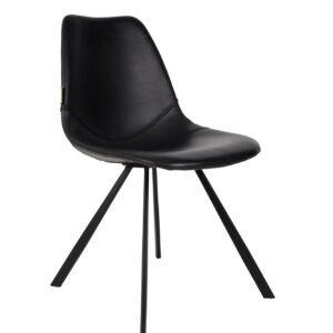 Sort læder spisebordsstol